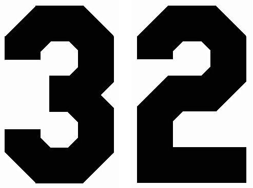 Thick Block Front Numbers Tackle Twill Pro Cut Lettering Sets like Dodgers